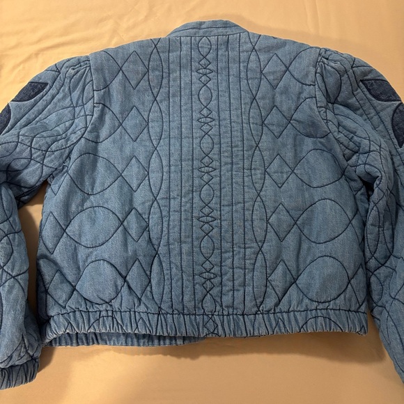 Free People Denim Blue Quilted Jacket - Picture 3 of 4